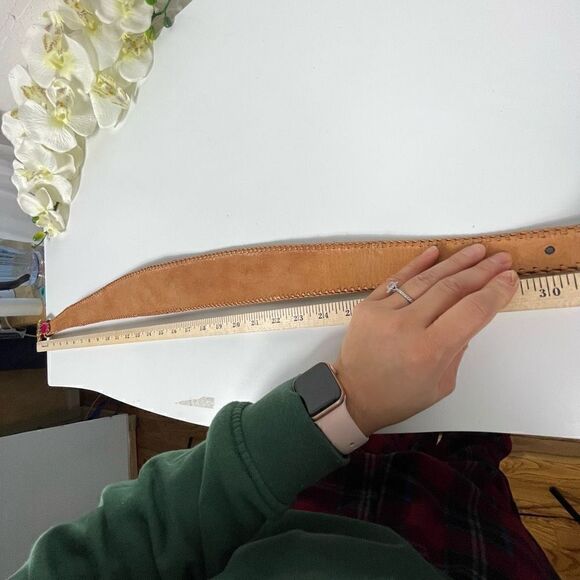 Guatemalan Leather Cotton Women’s Handmade Colorful Belt size 31in waist - Picture 6 of 8